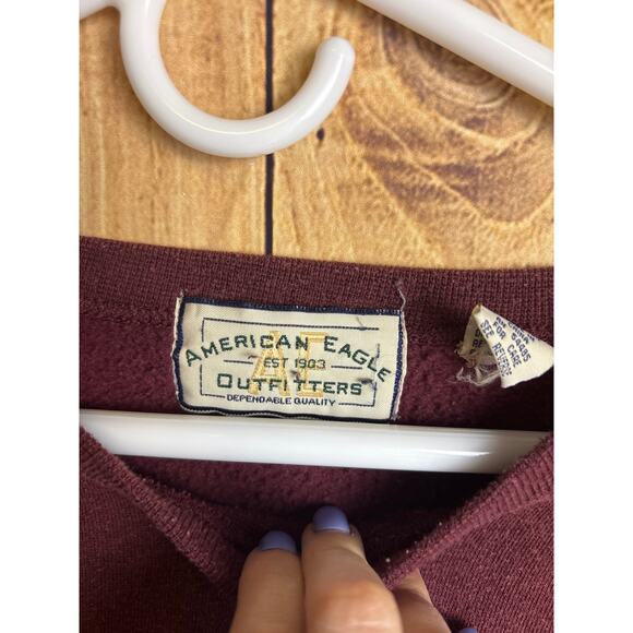 Vintage American Eagle AE Crewneck Sweatshirt Maroon Size XL - Picture 3 of 6